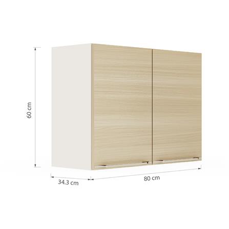 ตู้แขวนคู่ KITZCHO LUCIDA PLUS 80x60 ซม. สี NATURAL OAK_6