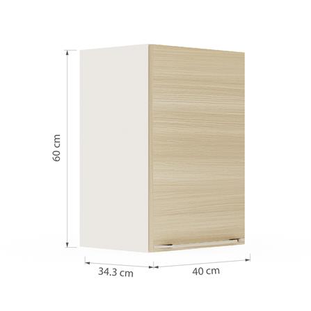 ตู้แขวนเดี่ยว เปิดขวา KITZCHO LUCIDA PLUS 40x60 ซม. สี NATURAL OAK_5