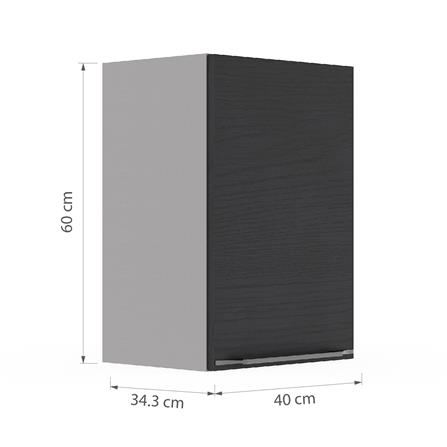 ตู้แขวนเดี่ยว เปิดขวา KITZCHO LUCIDA PLUS 40x60 ซม. สี BLACK OAK_5