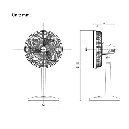 พัดลมสไลด์ 18 นิ้ว MITSUBISHI R18A-GB MBW สีน้ำตาล_5
