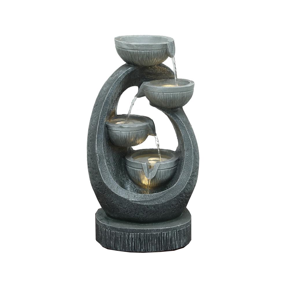 น้ำพุน้ำล้นตั้งพื้น SPRING TARA สีดำ/เทา