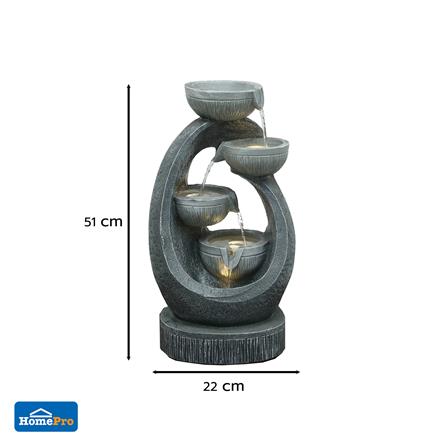 น้ำพุน้ำล้นตั้งพื้น SPRING TARA สีดำ/เทา_3