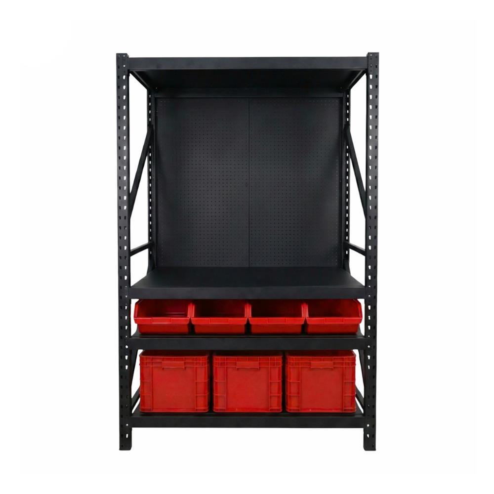 ชั้นเหล็ก 4 ชั้น CUSTOMAI COMBO SET 1.2 เมตร สีดำ/แดง