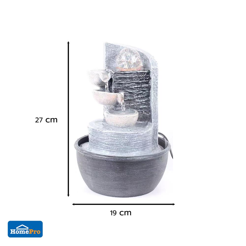 น้ำพุน้ำล้นตั้งโต๊ะ SPRING AIRA สีขาว/เทา