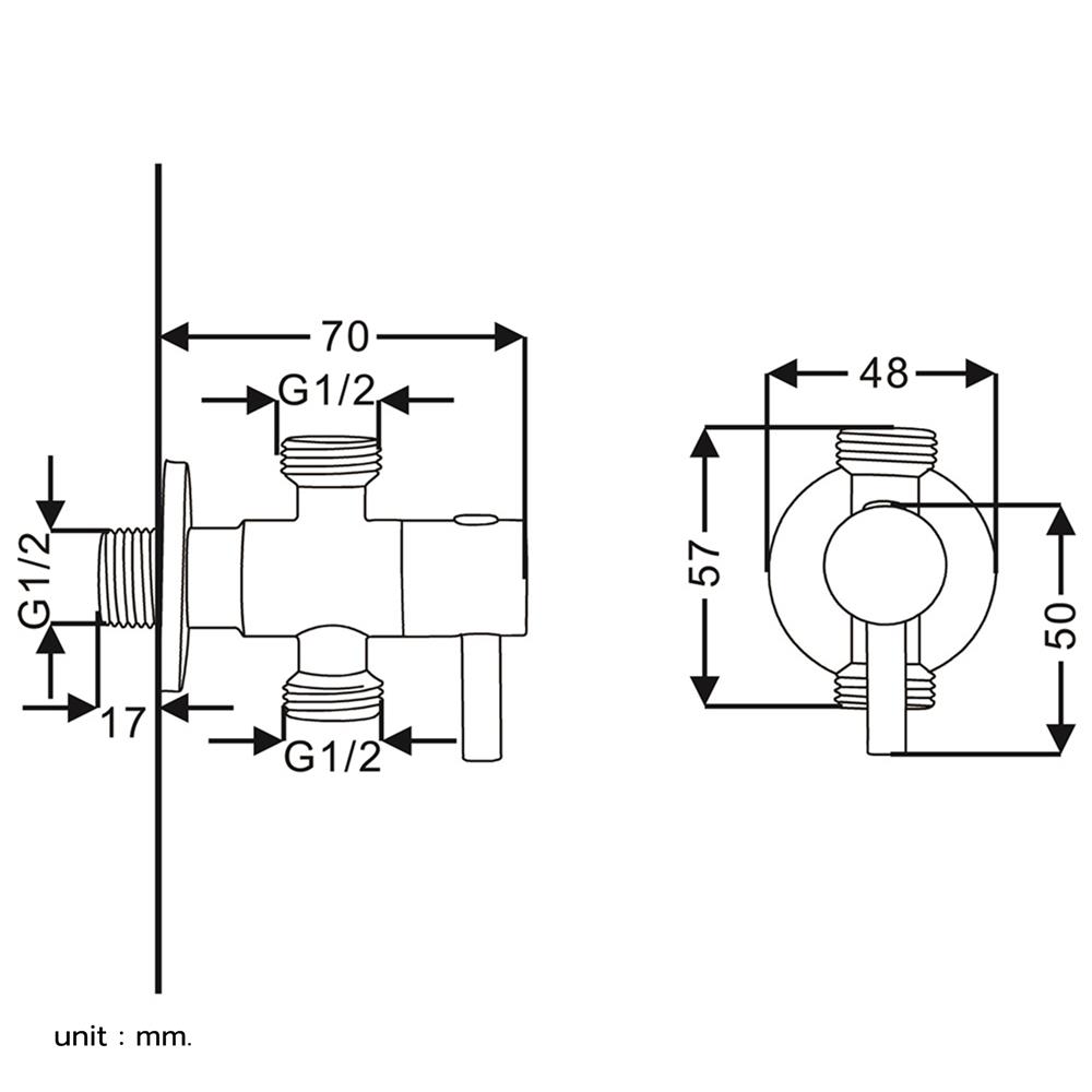 สต๊อปวาล์ว 2 ทาง RASLAND RA C322-C44-MT