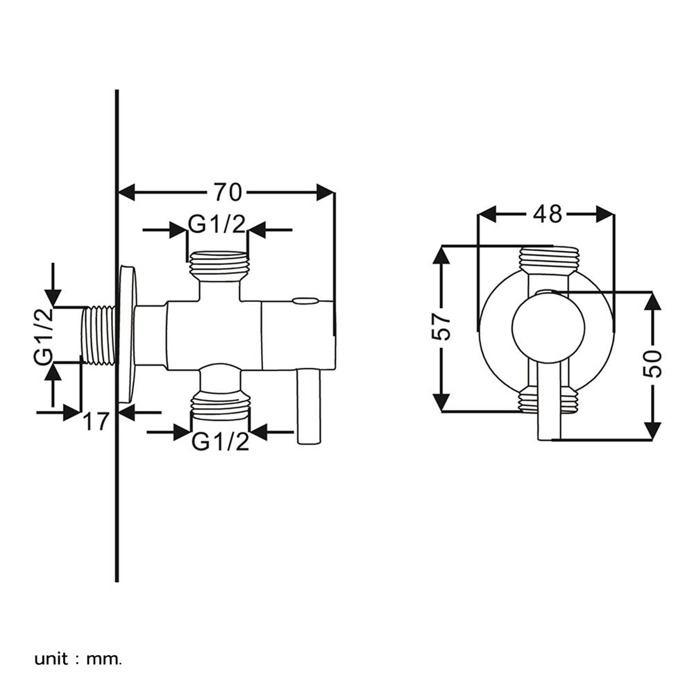 สต๊อปวาล์ว 2 ทาง RASLAND RA C322-C66-BK