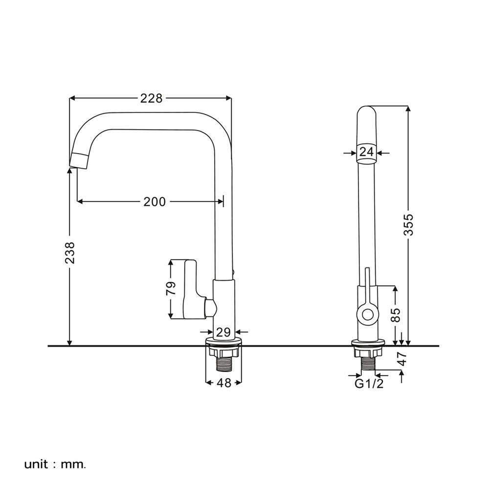 ก๊อกซิงค์เดี่ยวเคาน์เตอร์ BEN BN A11021-A8024