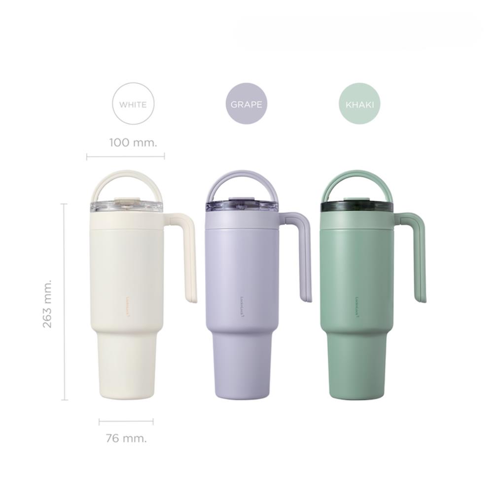 กระติกสุญญากาศ LOCKNLOCK METRO CAFE DUAL HANDLE 1.2 ลิตร สีขาว