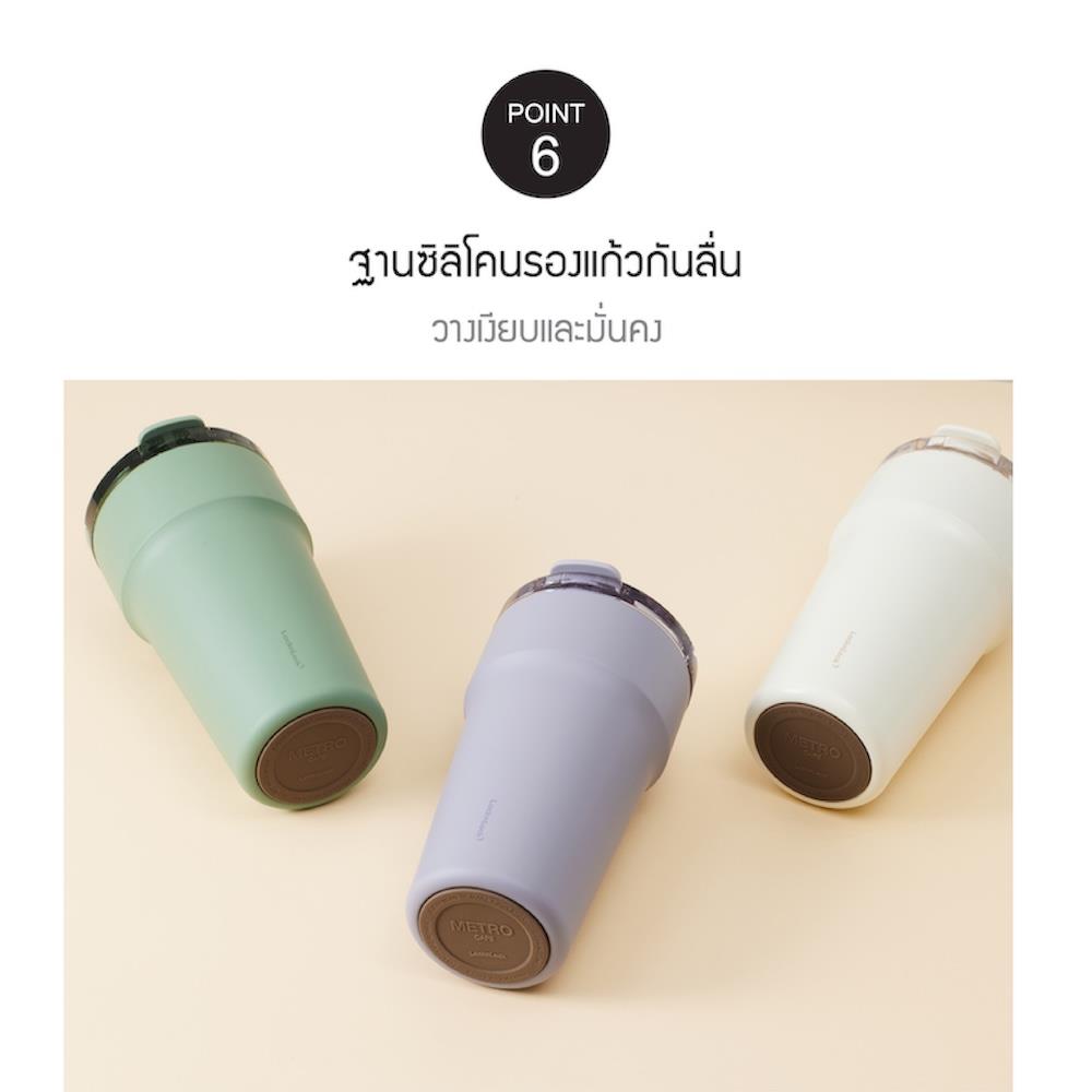 กระติกสุญญากาศ LOCKNLOCK METRO CAFE DUAL HANDLE 1.2 ลิตร สีขาว