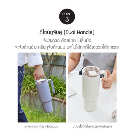 กระติกสุญญากาศ LOCKNLOCK METRO CAFE DUAL HANDLE 1.2 ลิตร สีขาว_6