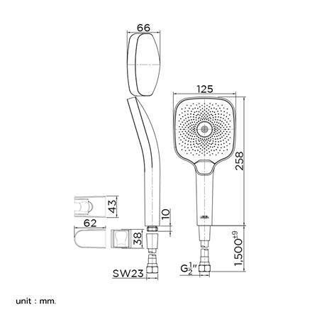 ฝักบัวสายอ่อน 3 ระดับ KARAT FAUCET KS-02-263-41_3