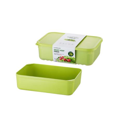 กล่องอาหารพร้อมตะกร้า LOCKNLOCK SMART KEEP FRESH HLE5600NT 3.2 ลิตร สีเขียว (แพ็ก 2 ชิ้น)_1
