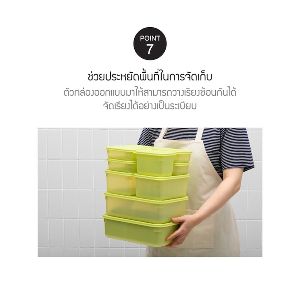 กล่องอาหาร LOCKNLOCK SMART KEEP FRESH HLE5200NS2 0.64 ลิตร สีเขียว (แพ็ก 2 ชิ้น)