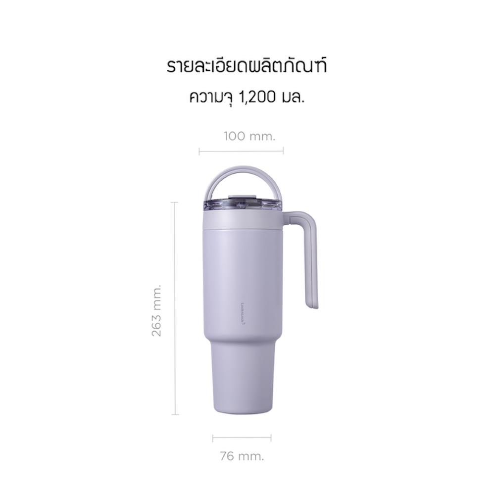 กระติกสุญญากาศ LOCKNLOCK METRO CAFE DUAL HANDLE 1.2 ลิตร สีม่วง