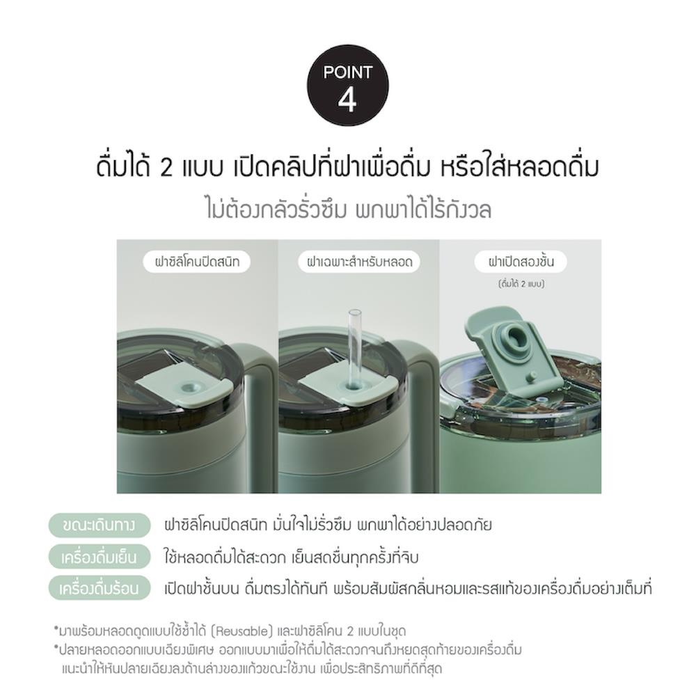 กระติกสุญญากาศ LOCKNLOCK METRO CAFE DUAL HANDLE 1.2 ลิตร สีม่วง