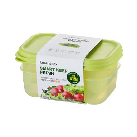 กล่องอาหาร LOCKNLOCK SMART KEEP FRESH HLE5100NS2 0.33 ลิตร สีเขียว (แพ็ก 2 ชิ้น)_0
