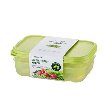 กล่องอาหาร LOCKNLOCK SMART KEEP FRESH HLE5300NS2 0.76 ลิตร สีเขียว (แพ็ก 2 ชิ้น)_0
