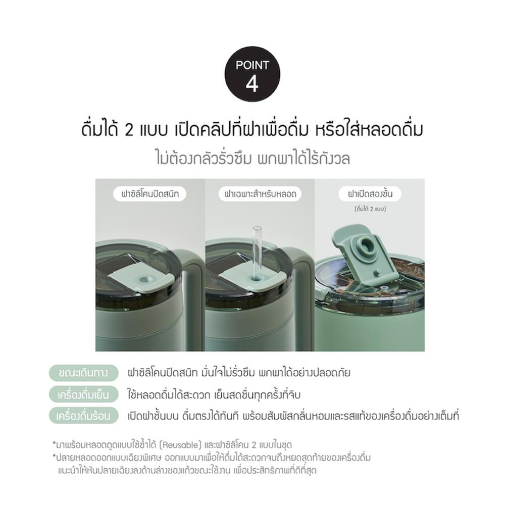 กระติกสุญญากาศ LOCKNLOCK METRO CAFE TOP HANDLE 0.9 ลิตร สีขาว