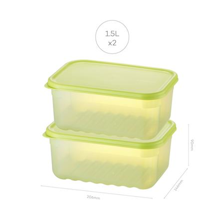 กล่องอาหาร LOCKNLOCK SMART KEEP FRESH HLE5400NS2 1.5 ลิตร สีเขียว (แพ็ก 2 ชิ้น)_15