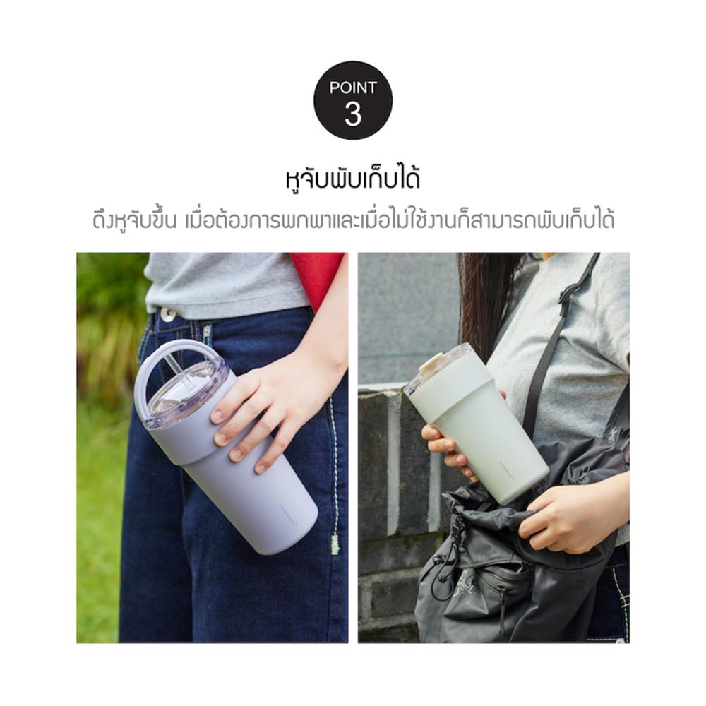กระติกสุญญากาศ LOCKNLOCK METRO CAFE TOP HANDLE 0.71 ลิตร สีม่วง