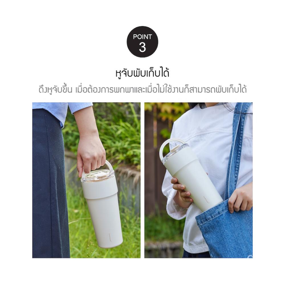 กระติกสุญญากาศ LOCKNLOCK METRO CAFE TOP HANDLE 0.9 ลิตร สีม่วง