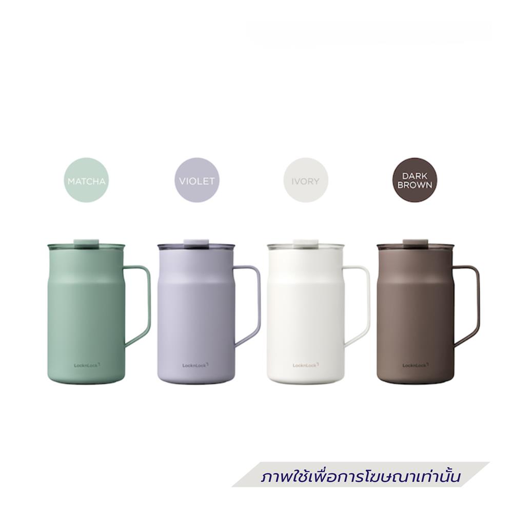 กระติกสุญญากาศ LOCKNLOCK METRO CAFE CERAMIC MUG 0.6 ลิตร สีน้ำตาล