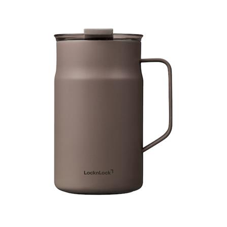 กระติกสุญญากาศ LOCKNLOCK METRO CAFE CERAMIC MUG 0.6 ลิตร สีน้ำตาล_0