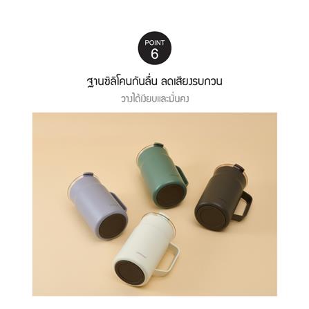 กระติกสุญญากาศ LOCKNLOCK METRO CAFE CERAMIC MUG 0.6 ลิตร สีน้ำตาล_9