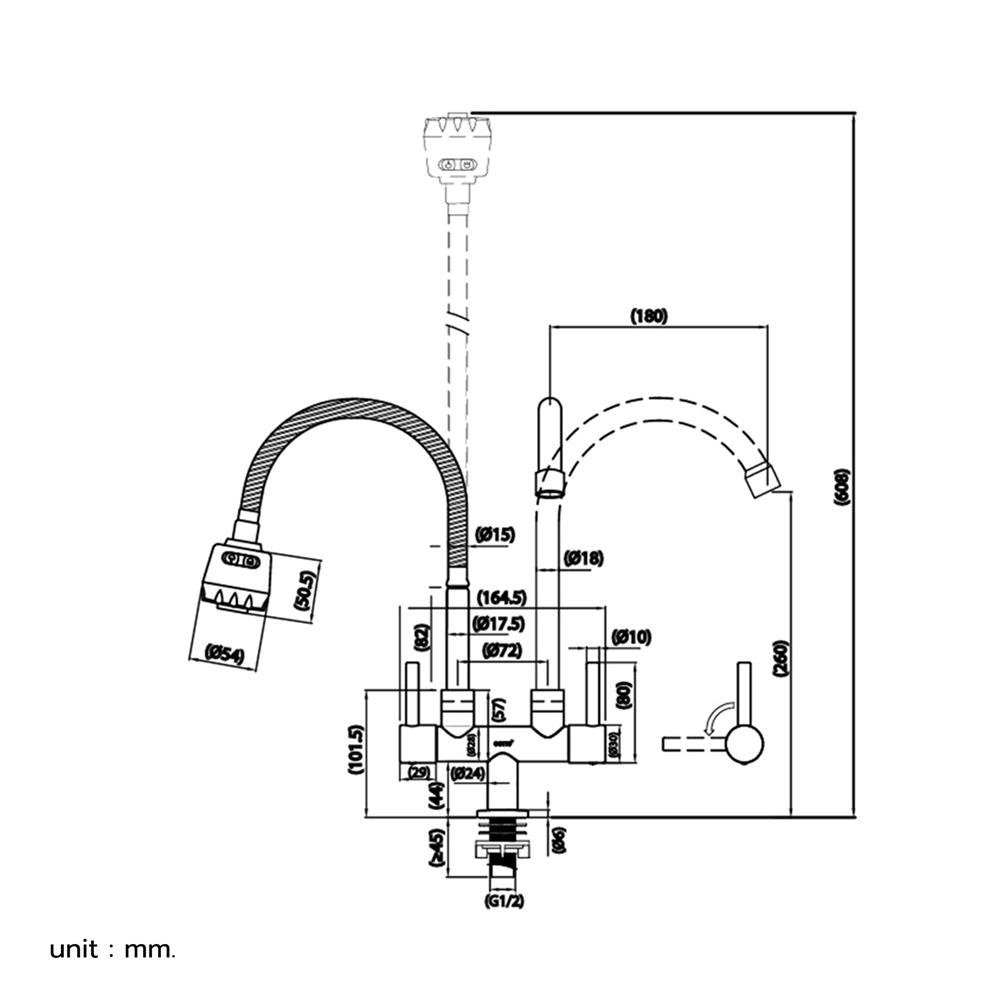 ก๊อกซิงค์เดี่ยวเคาน์เตอร์ COTTO CT1500