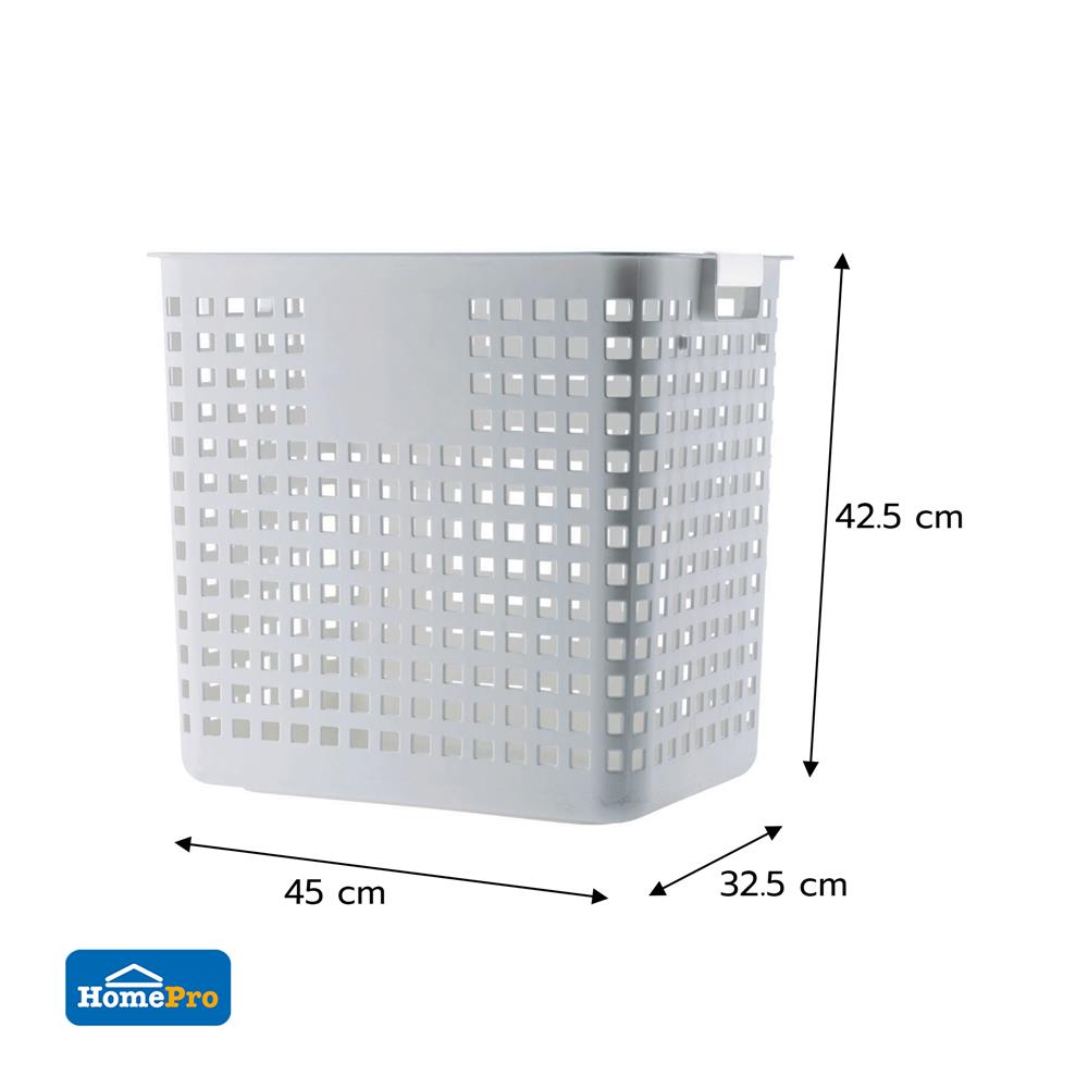 ตะกร้าผ้าเหลี่ยมสูง PLIM HH-1060 สีเทา