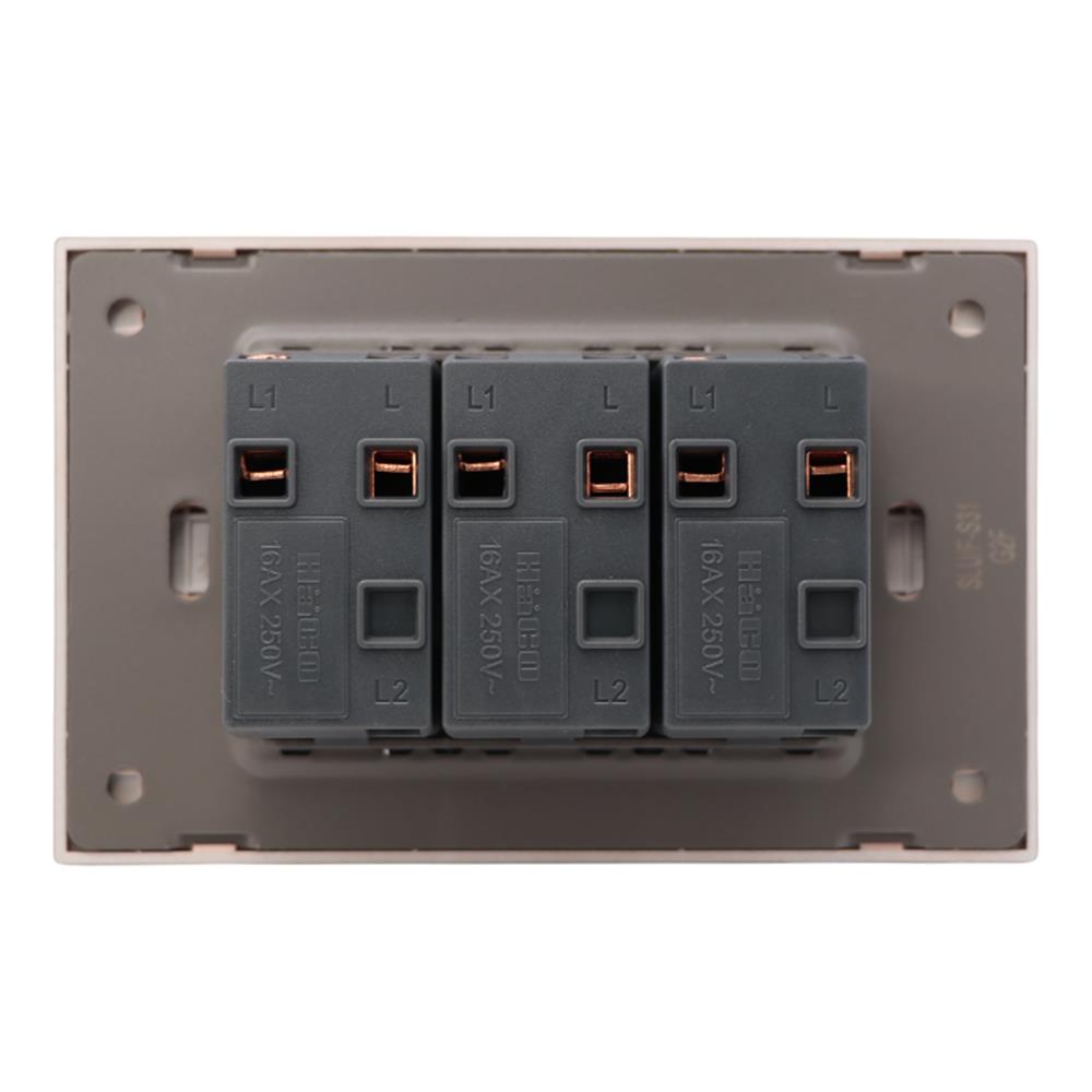 ชุดสวิตช์ทางเดียว 3 ช่อง HACO MELLOW HACO-LO-MEL-S31 MCM สี MOCHA MOUSSES