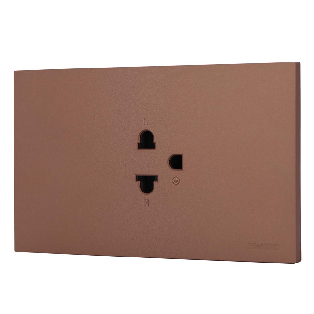 ชุดเต้ารับเดี่ยว 3 ขา HACO MELLOW HACO-LO-MEL-E10 MCM สี MOCHA MOUSSES