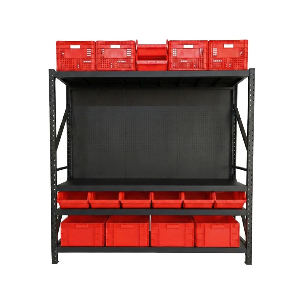 ชั้นเหล็ก 4 ชั้น CUSTOMAI COMBO SET PEG SIZE XL 1.8 เมตร สีแดง/ดำ