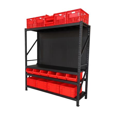 ชั้นเหล็ก 4 ชั้น CUSTOMAI COMBO SET PEG SIZE XL 1.8 เมตร สีแดง/ดำ_1