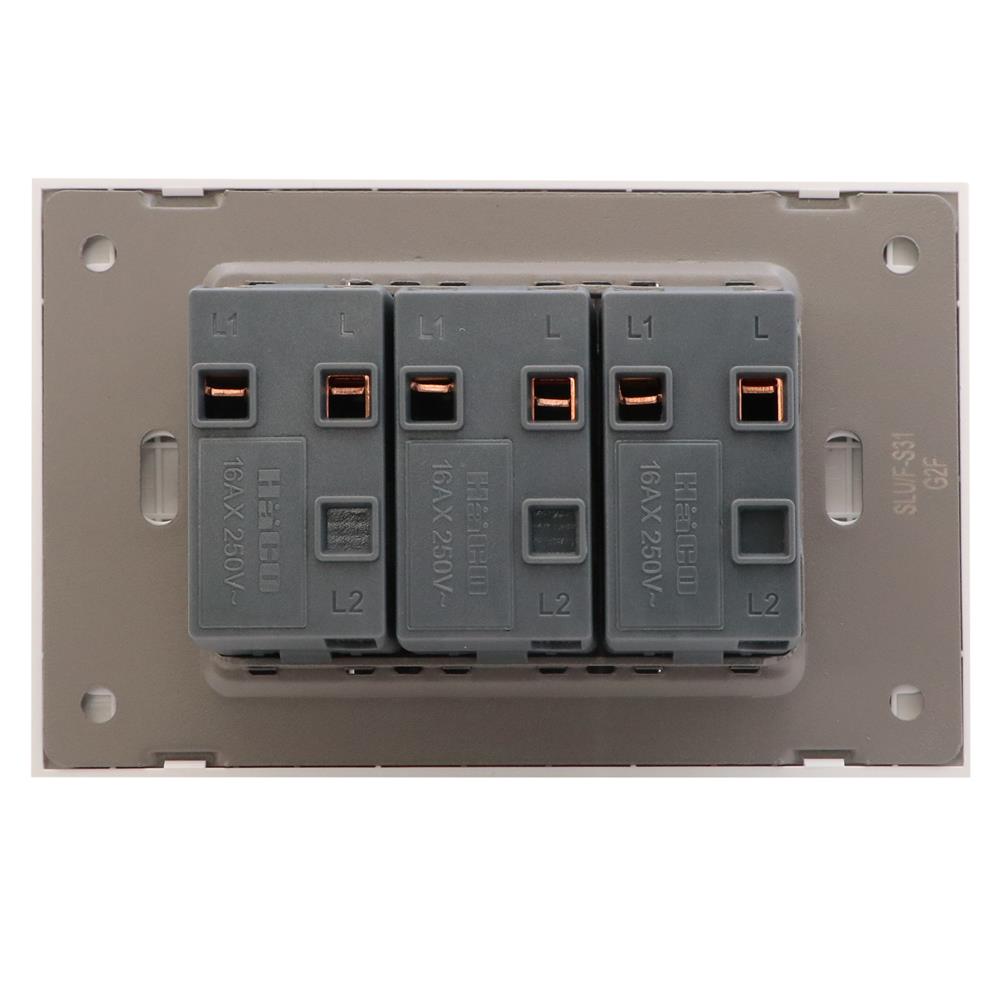 ชุดสวิตช์ทางเดียว 3 ช่อง HACO MELLOW HACO-LO-MEL-S31 MKW สี MILKY WHITE