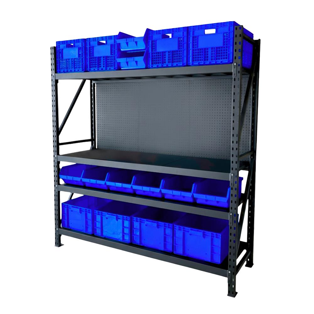 ชั้นเหล็ก 4 ชั้น CUSTOMAI COMBO SET PEG SIZE L 1.8 เมตร สีน้ำเงิน/ดำ_1