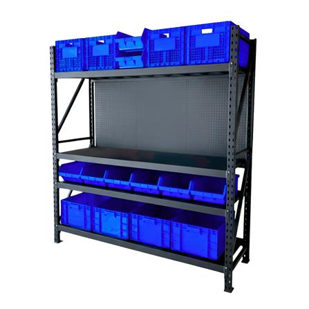 ชั้นเหล็ก 4 ชั้น CUSTOMAI COMBO SET PEG SIZE L 1.8 เมตร สีน้ำเงิน/ดำ_0