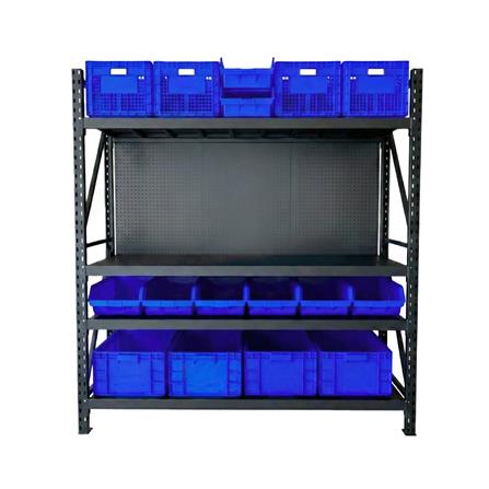 ชั้นเหล็ก 4 ชั้น CUSTOMAI COMBO SET PEG SIZE L 1.8 เมตร สีน้ำเงิน/ดำ_1