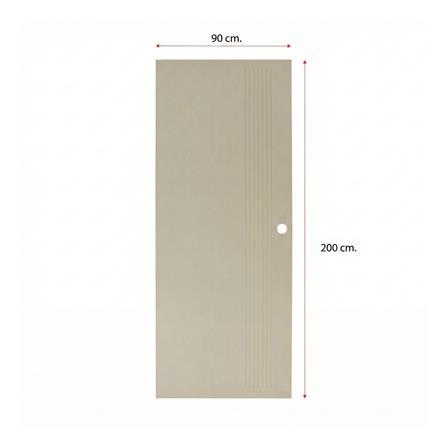 ประตูภายนอก UPVC เจาะลูกบิด MODERNWOOD MWR009 90x200 ซม. สีแชมเปญ_4