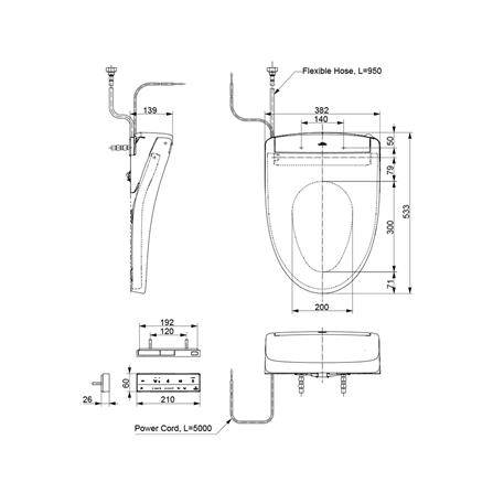 ฝารองนั่งอัตโนมัติ TOTO WASHLET S5 (TCF34461GTH)_1
