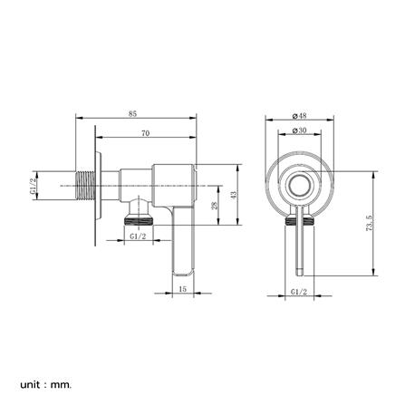 วาล์วฝักบัว 1 ทาง BEN C311-AB-1122_5
