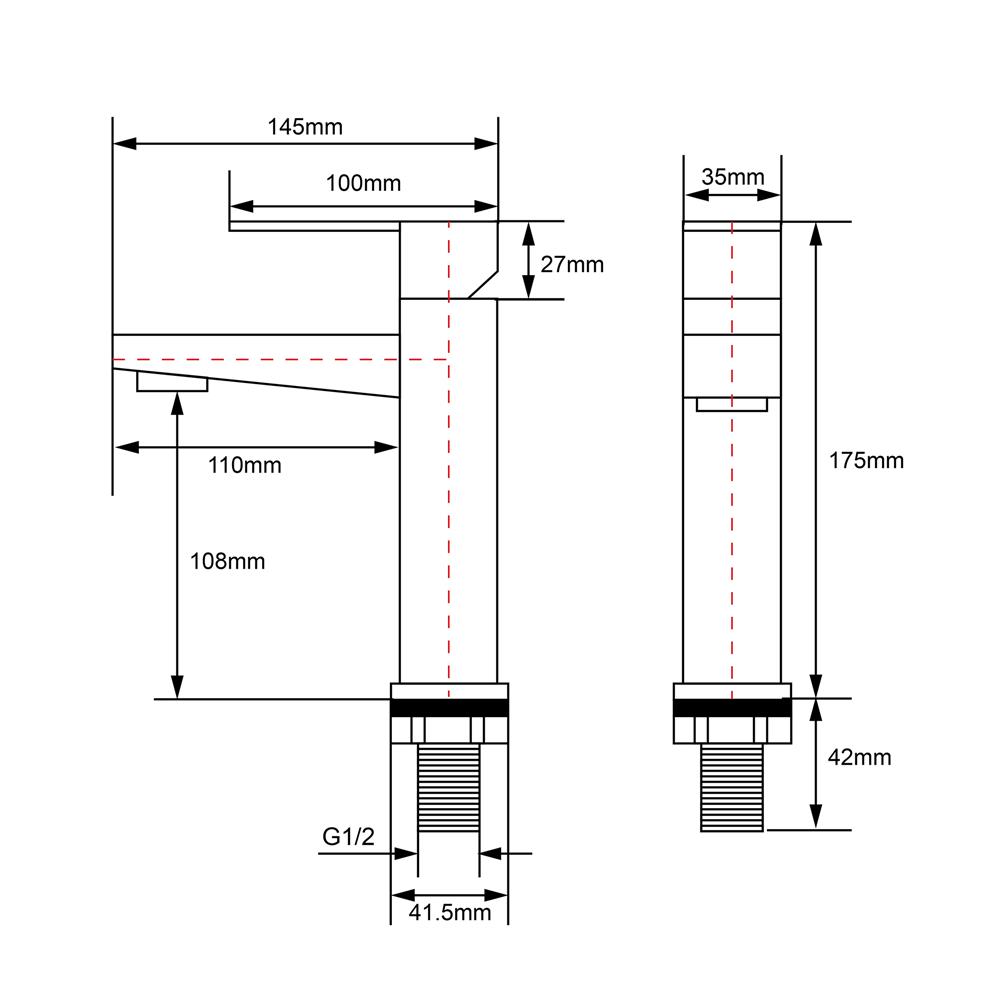 ก๊อกอ่างล้างหน้าเดี่ยวเคาน์เตอร์ RASLAND A121-MT-1122