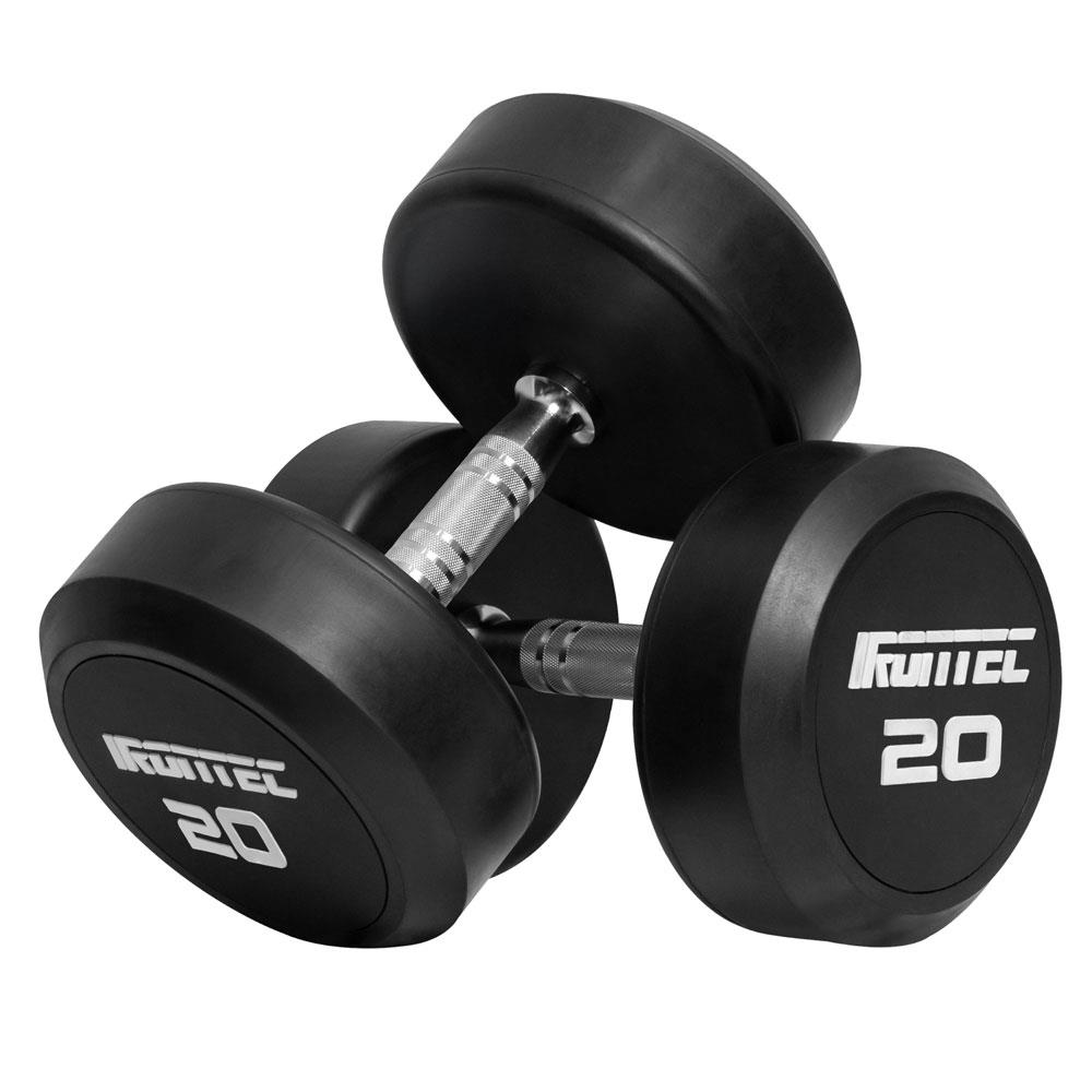 ดัมเบลกลมหุ้มยาง IRONTEC 20 กก. (แพ็ก 2 ชิ้น)
