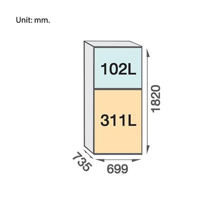 ตู้เย็น 2 ประตู MITSUBISHI MR-FS45EY-MB 14.6 คิว สี MATT BLACK_6