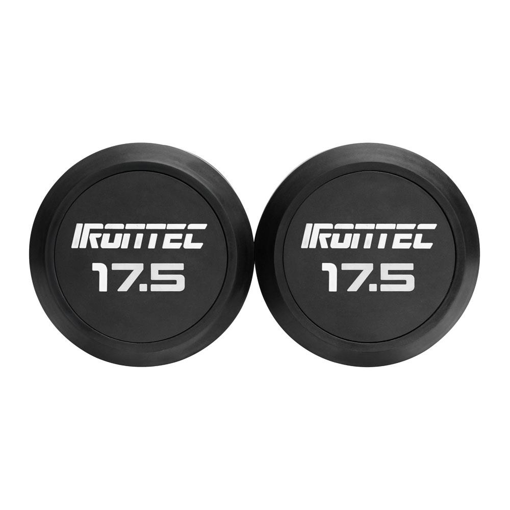 ดัมเบลกลมหุ้มยาง IRONTEC 17.5 กก. (แพ็ก 2 ชิ้น)