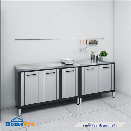 ตู้ตั้งพื้น ท็อปเรียบ CABIN HARVIN 120x85x50 ซม. สีเทา_6