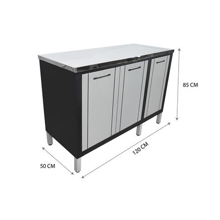ตู้ตั้งพื้น ท็อปเรียบ CABIN HARVIN 120x85x50 ซม. สีเทา_8
