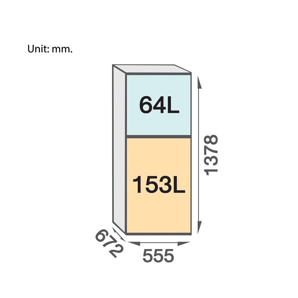 ตู้เย็น 2 ประตู MITSUBISHI MR-FC23EY-MB 7.7 คิว สี MATT BLACK