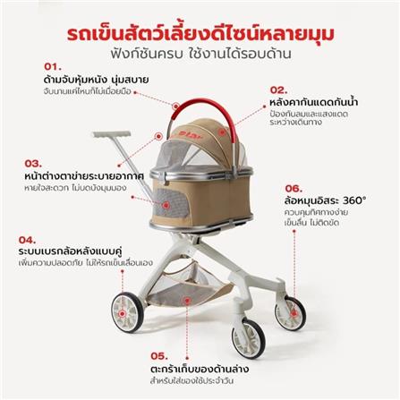 รถเข็นสัตว์เลี้ยง PETSTAR PSRB0069 สีน้ำตาล_2