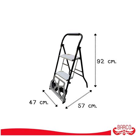 บันไดรถเข็น STEP 2 ขั้น BARCO TRLA-002-ALU สีเงิน-ดำ_3